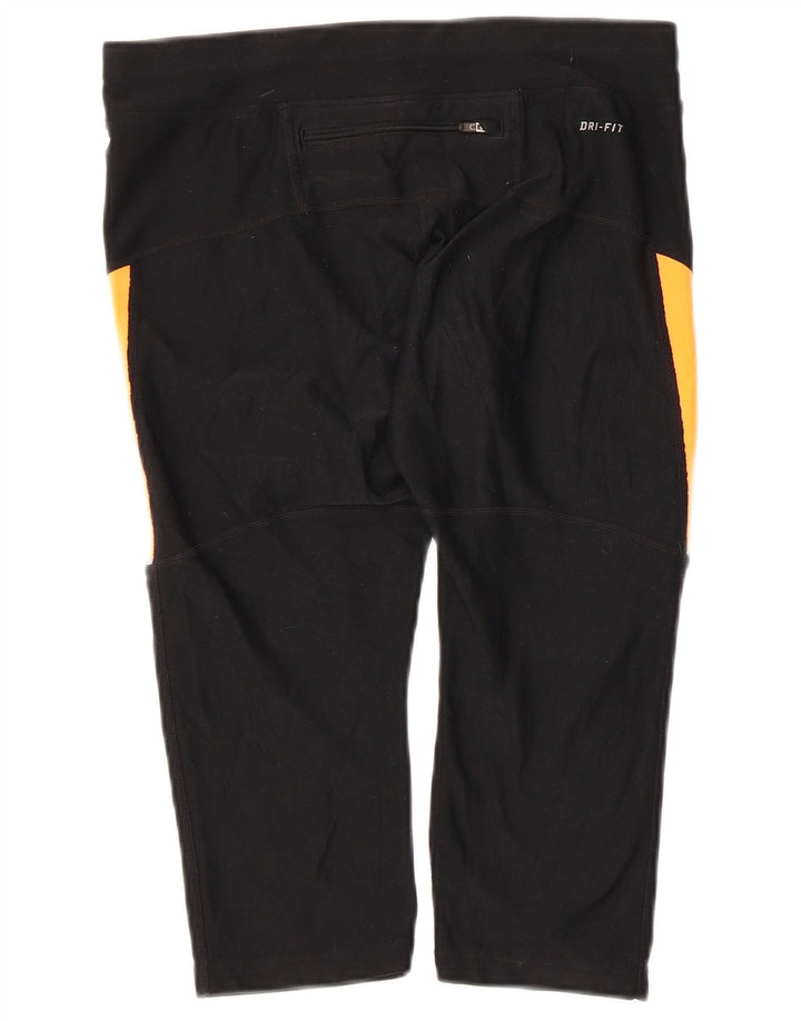 NIKE Leggings capri Dri Fit para mujer UK 44 Mediano Negro Colorblock