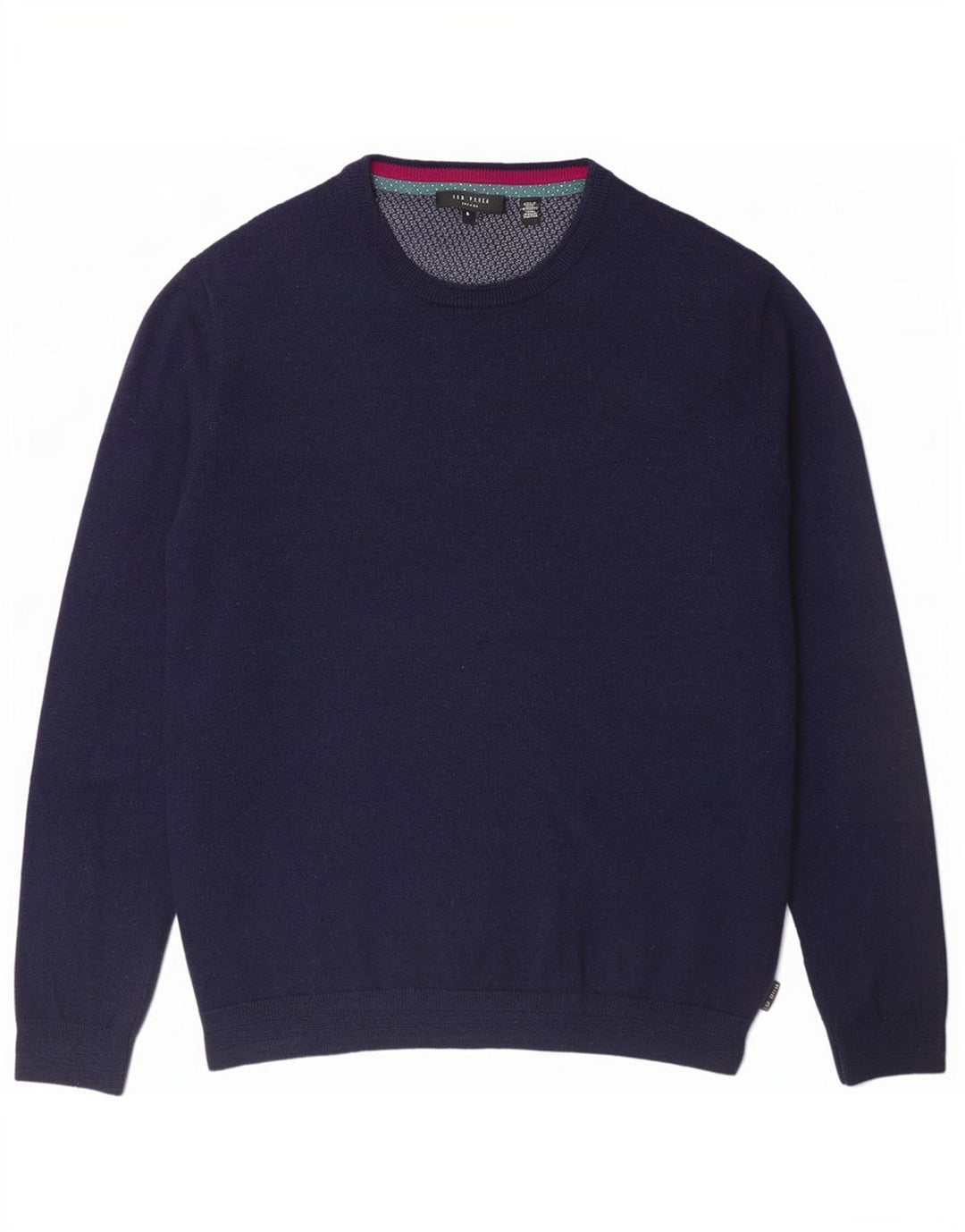 Ted Baker - Jersey de cuello redondo para hombre, talla 4, lana azul marino grande