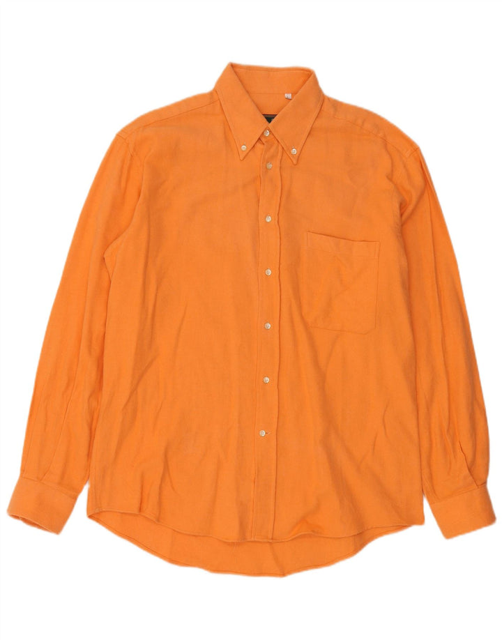 CORNELIANI Camisa de franela para hombre Grande Algodón naranja