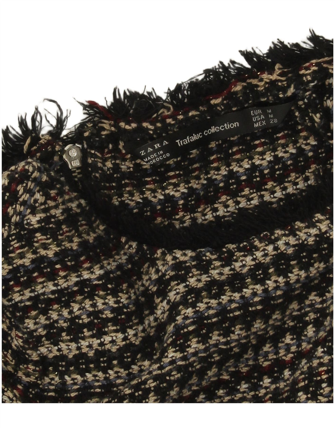 Zara - Jersey con cuello barco para mujer, talla 40, talla mediana, multicolor, a rayas