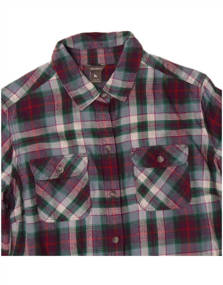 Eddie Bauer Camisa de franela para mujer UK 10 Small Multicolor Check Cotton