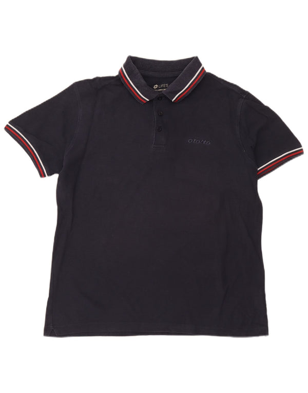 Polo Lotto Hombre Algodón Azul Marino Medio