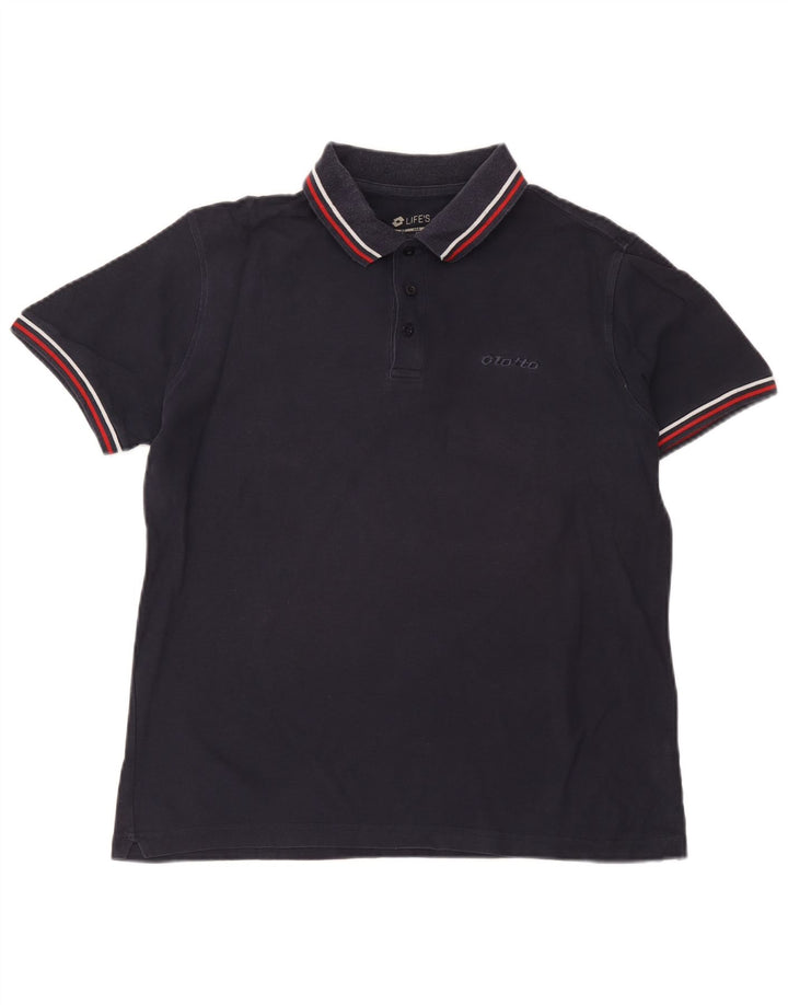 Polo Lotto Hombre Algodón Azul Marino Medio