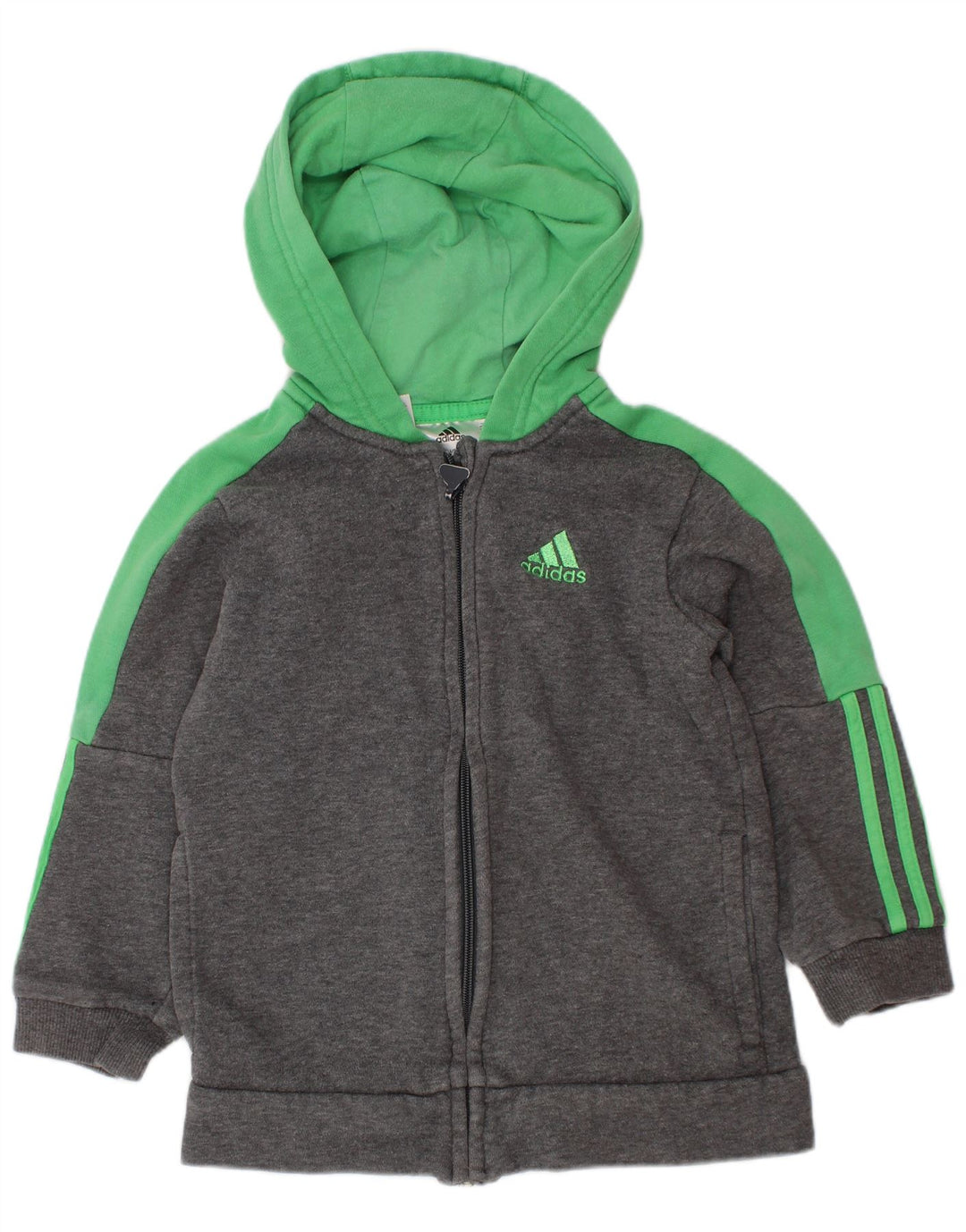 ADIDAS Sudadera con capucha y cremallera para niño 2-3 años Gris Colorblock Algodón