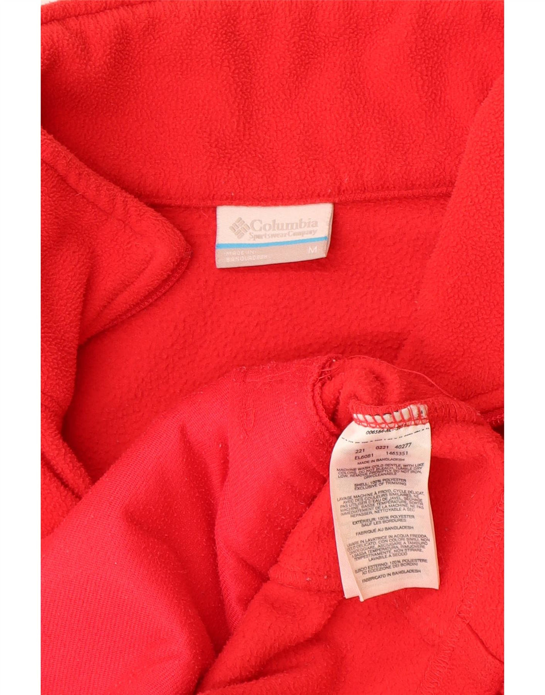 COLUMBIA Chaqueta polar para mujer UK 12 Mediana Rojo Poliéster