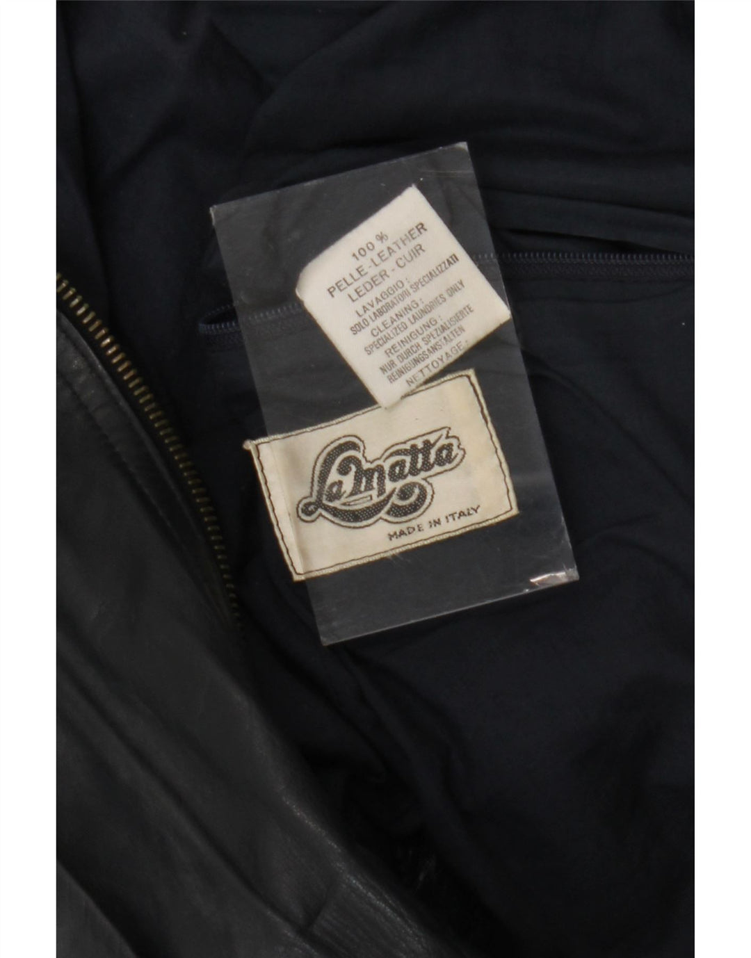 La Matta Chaqueta Bomber de Cuero para Hombre UK 38 Medium Azul Marino Cuero