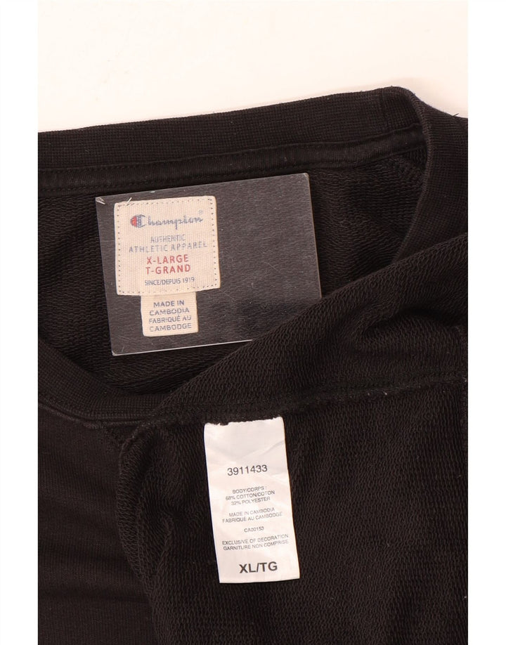 CHAMPION Sudadera gráfica para hombre Jumper XL Algodón negro