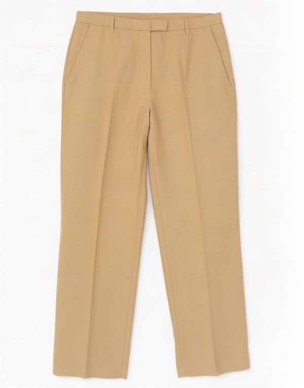 Pantalón De Traje Recto Benetton Mujer IT 44 Medium W28 L31 Beige