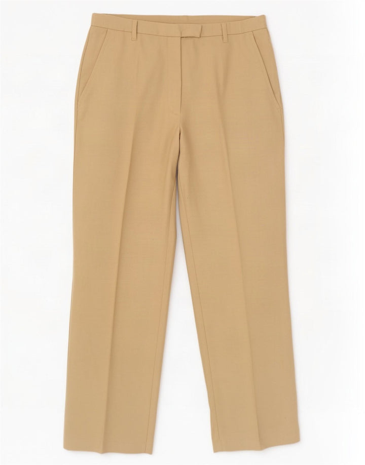 Pantalón De Traje Recto Benetton Mujer IT 44 Medium W28 L31 Beige
