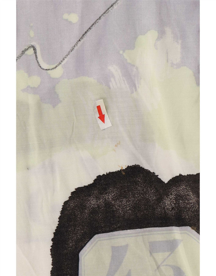 Camisa vintage con estampado abstracto para hombre Mediana Multicolor