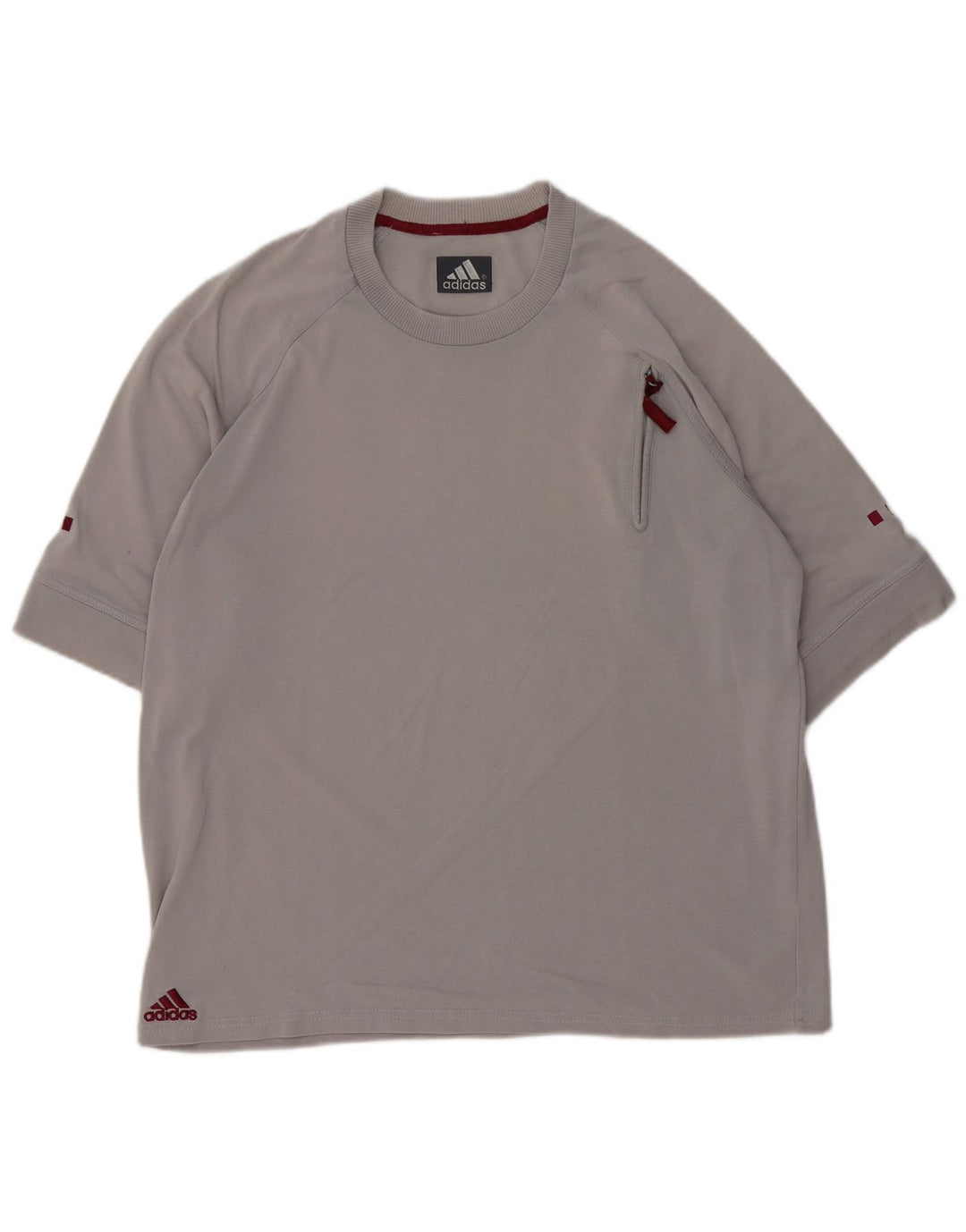Adidas - Camiseta para hombre, talla grande, algodón gris