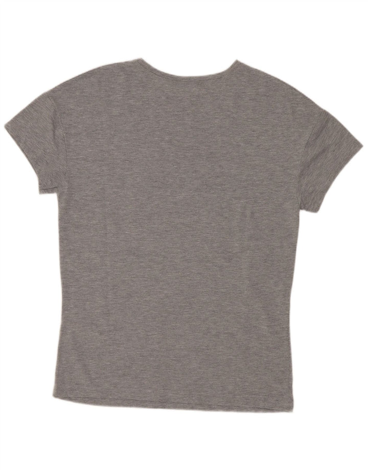 Zara Mujer Camiseta Gráfica Top UK 10 Small Gris Moteado Poliéster