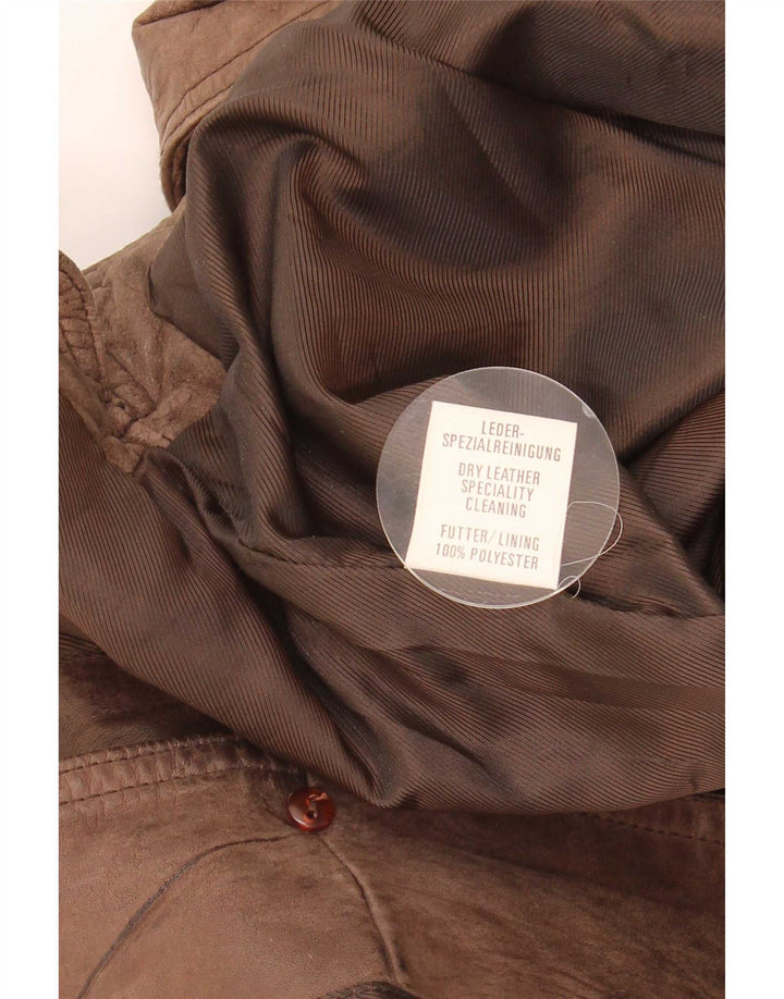 Chaleco de cuero vintage para hombre IT 58 2XL Marrón