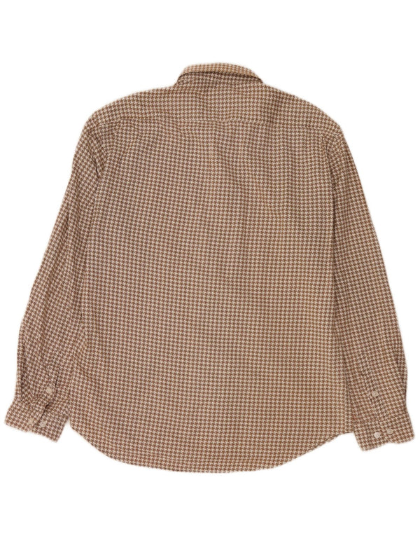 Camisa de franela para hombre All Saints 2XL Beige Pata de gallo