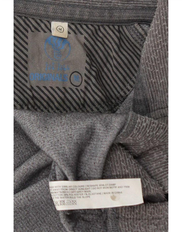Sudadera con cremallera en el cuello para hombre Fat Face Jersey de algodón color block en gris medio