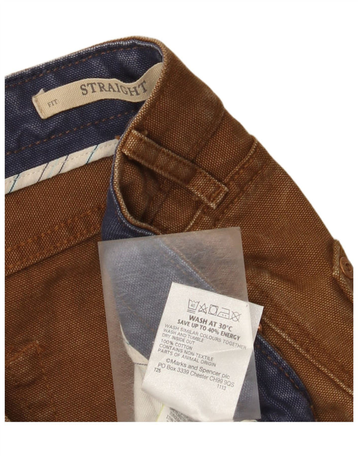 Marks & Spencer Vaqueros rectos para hombre W32 L29 Algodón marrón