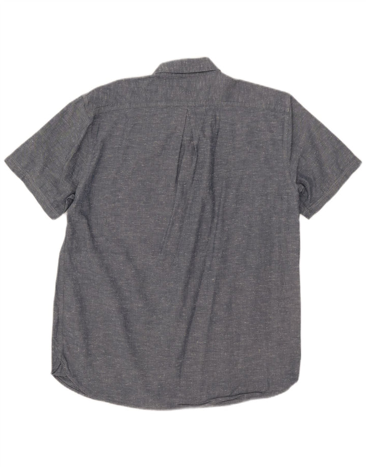 Barbour Camisa de manga corta para hombre de algodón moteado gris grande