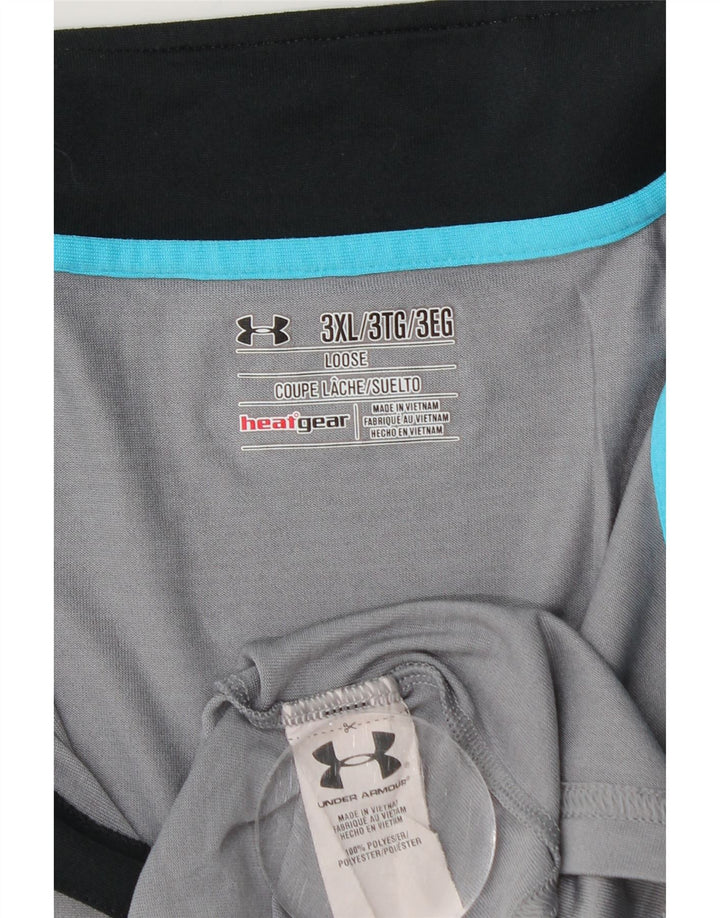 UNDER ARMOUR Camiseta de chándal para hombre Heat Gear con cremallera y cuello 3XL Gris