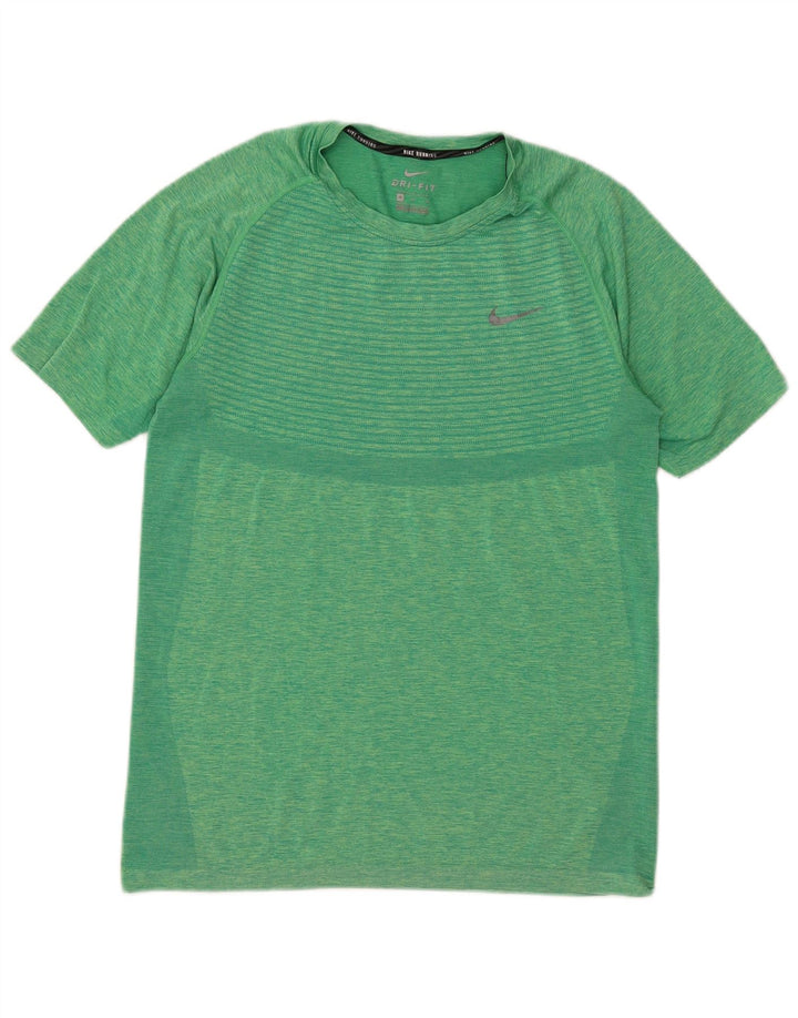 Camiseta Nike Dri Fit para hombre con rayas verdes medianas