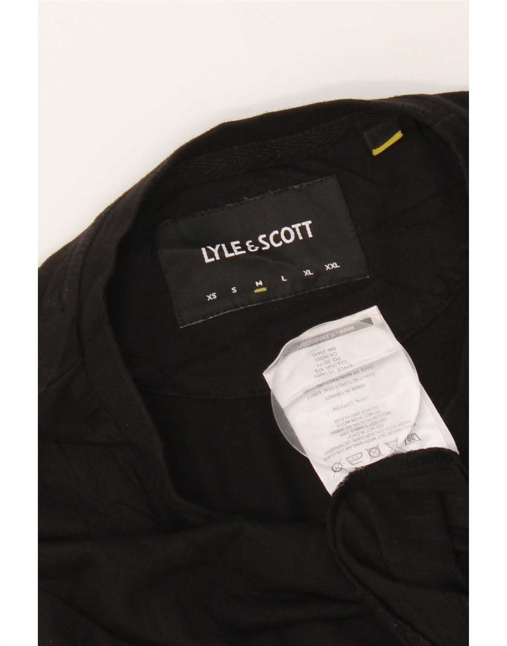 Lyle & Scott Camiseta para hombre Top Medium Black Cotton