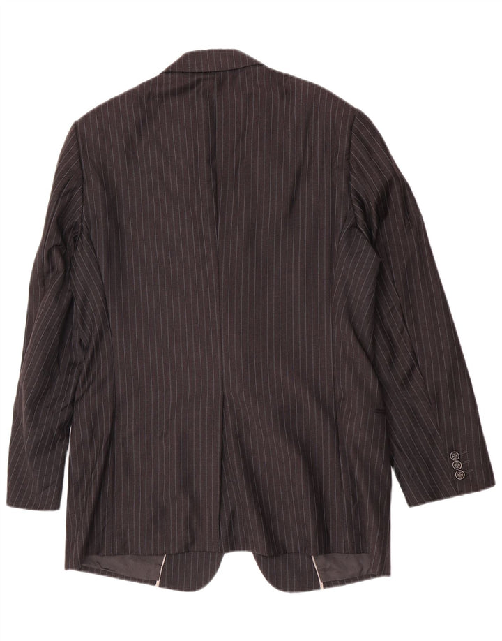 Armani Collezioni Chaqueta tipo blazer de 2 botones para hombre IT 52 XL Lana gris a rayas