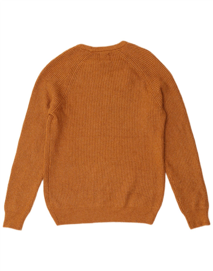 Marks & Spencer Jersey con cuello barco para hombre, talla pequeña, color marrón, poliamida