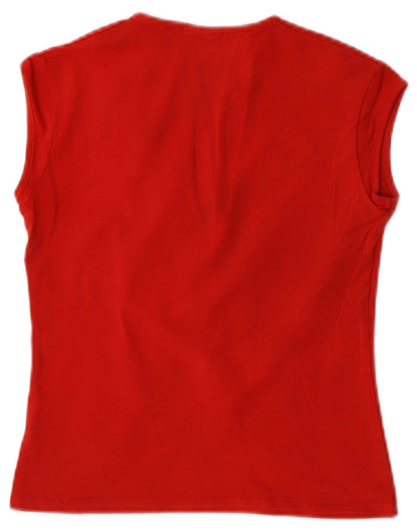 NIKE Womens Crop T-Shirt Top UK 6/8 XS Red Cotton