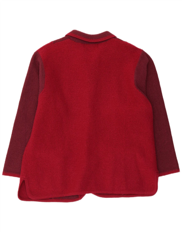 CASAMIA Chaqueta tipo blazer holgada para mujer UK 46 Large Borgoña Colorblock