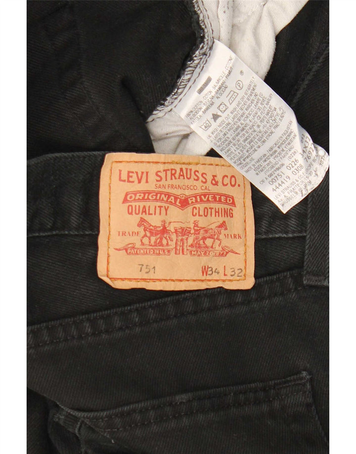Levi's Jeans rectos 751 para hombre W34 L32 Algodón negro