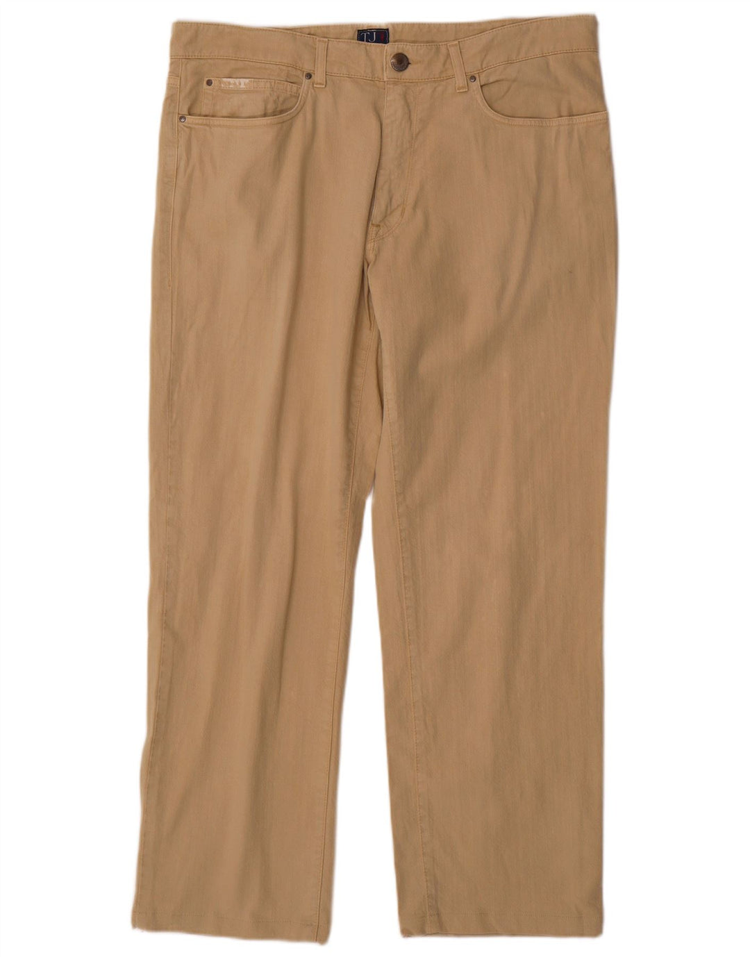 TRUSSARDI Pantalón casual recto para hombre W38 L29 Algodón beige