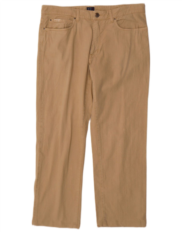 TRUSSARDI Pantalón casual recto para hombre W38 L29 Algodón beige