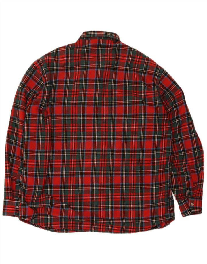 Camisa de franela vintage para hombre XL a cuadros rojos