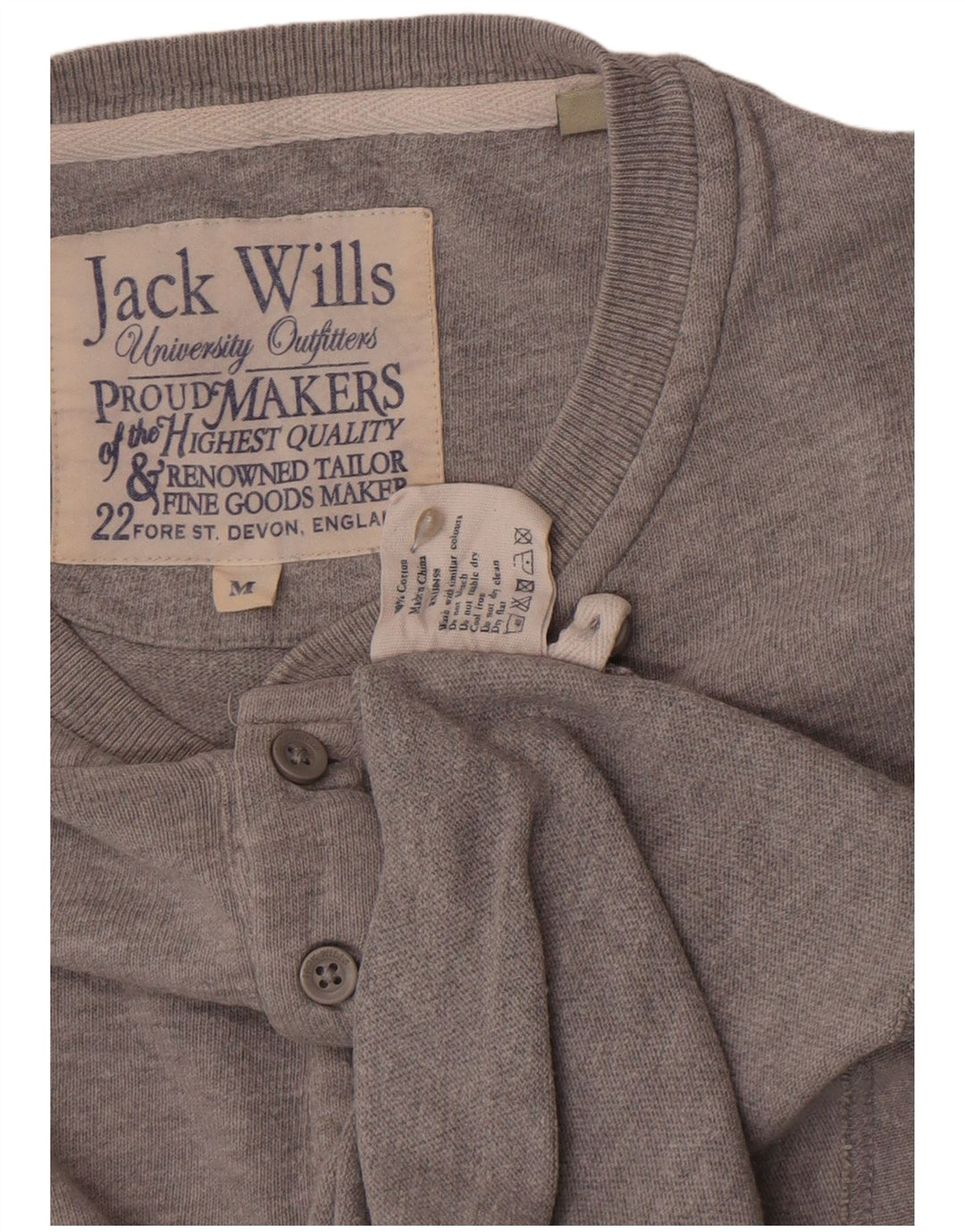 Camiseta Jack Wills Hombre Manga Larga Algodón Gris Medio