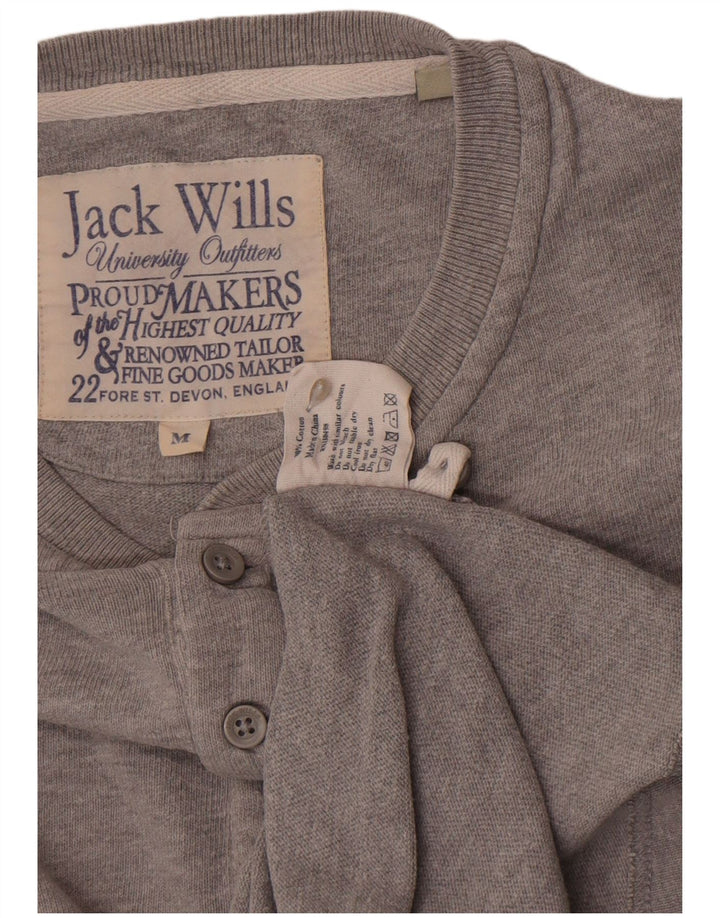 Camiseta Jack Wills Hombre Manga Larga Algodón Gris Medio