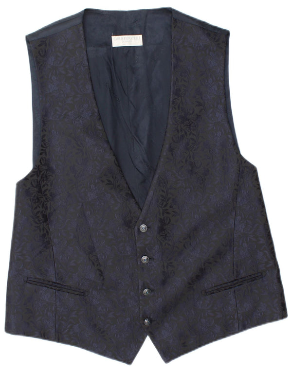Carlo Pignatelli Chaleco para hombre IT 56 3XL Acetato floral azul marino