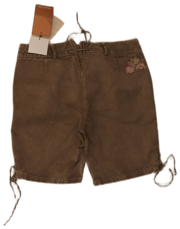 Kruger Pantalones cortos casuales para mujer UK 10 Small W30 Caqui Algodón floral