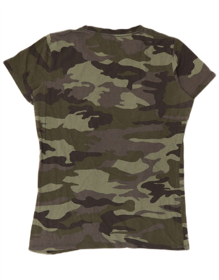 Converse Mujer Camiseta Gráfica Top UK 18 XL Caqui Camuflaje