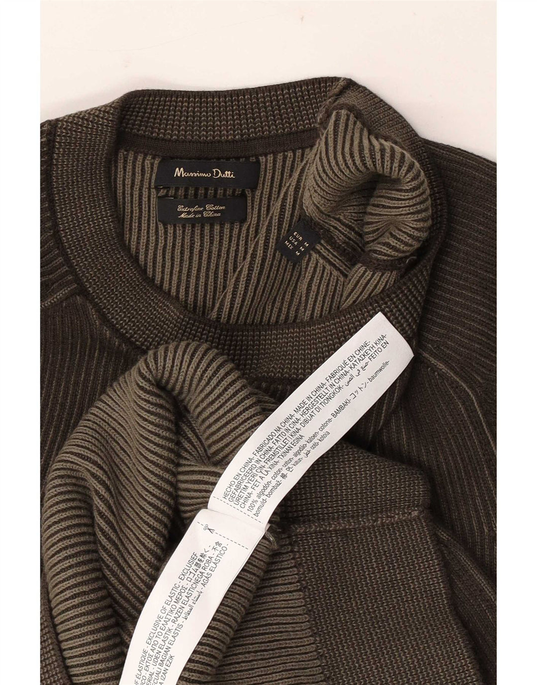 Massimo Dutti Jersey Cuello Redondo Hombre Algodón Marrón Medio