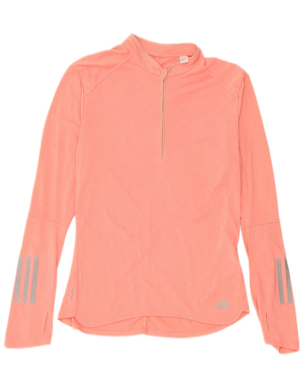 Adidas Mujer Climalite Top Manga Larga UK 8/10 Pequeño Rosa Poliéster