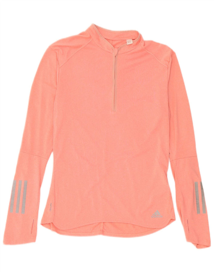 Adidas Mujer Climalite Top Manga Larga UK 8/10 Pequeño Rosa Poliéster