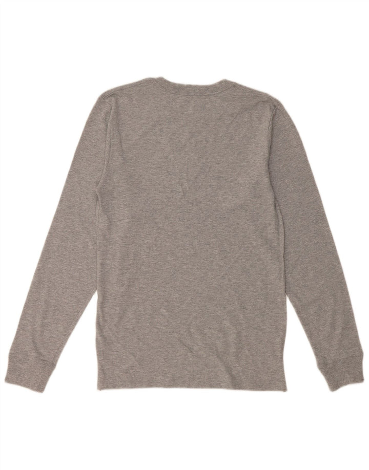 RUSSELL ATHLETIC Camiseta de manga larga para hombre de algodón moteado gris pequeño