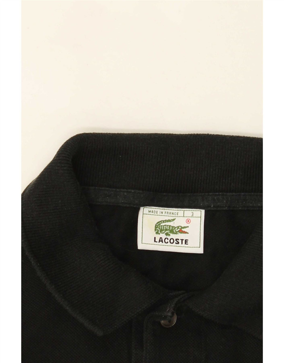 Lacoste Polo de manga larga para hombre talla 3 pequeño negro
