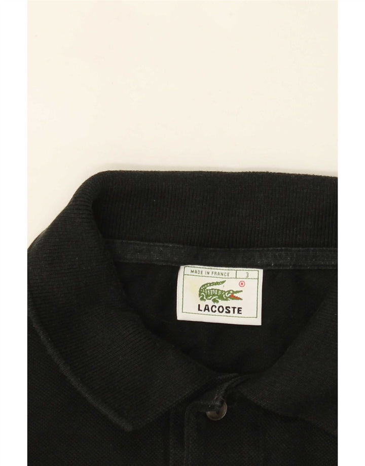 Lacoste Polo de manga larga para hombre talla 3 pequeño negro