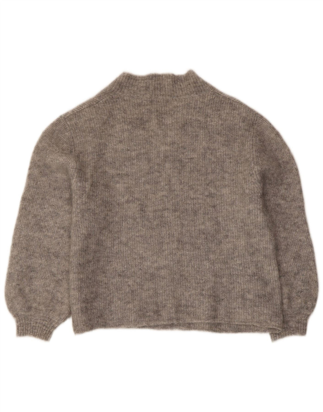 ZARA Jersey corto con cuello en V para mujer UK 44 Gris medio moteado