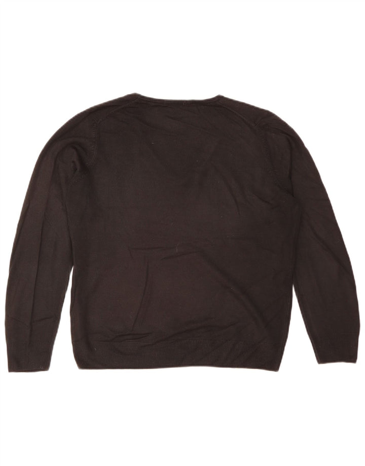 Marks & Spencer Suéter con Cuello en V para Mujer UK 40 Medio Negro Acrílico
