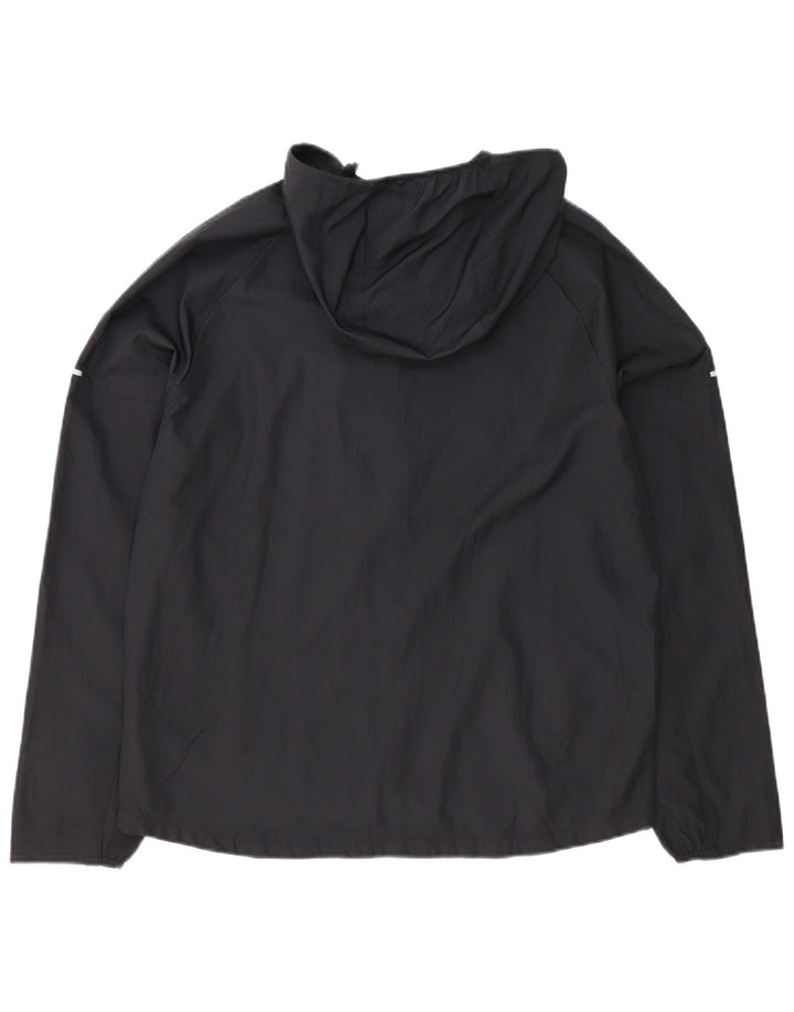 NIKE Chaqueta impermeable extragrande con capucha para mujer UK 40 Mediano Negro Poliéster