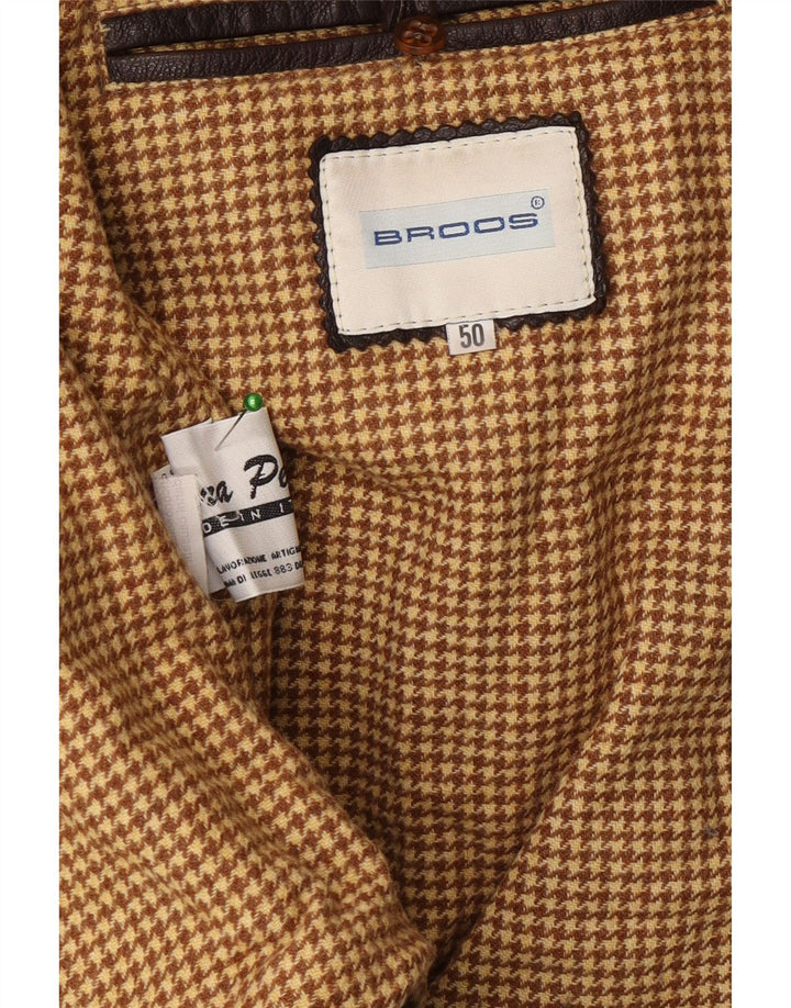 Vintage hombres bombardero chaqueta de cuero IT 50 cuero marrón grande