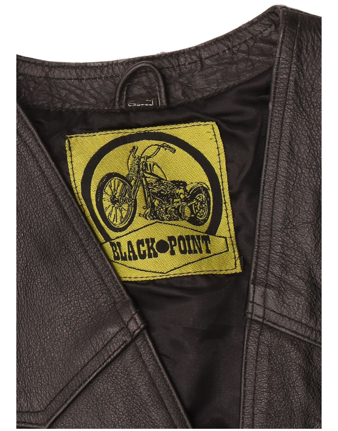 Vintage hombres chaleco de cuero occidental pequeño negro