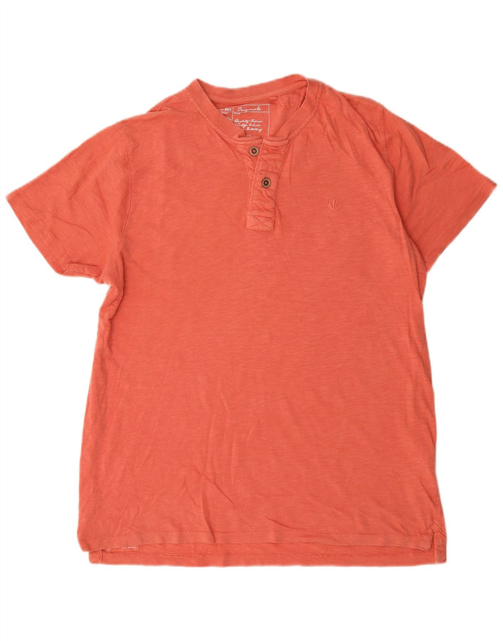 Camiseta de hombre Fat Face Top de algodón moteado naranja mediano