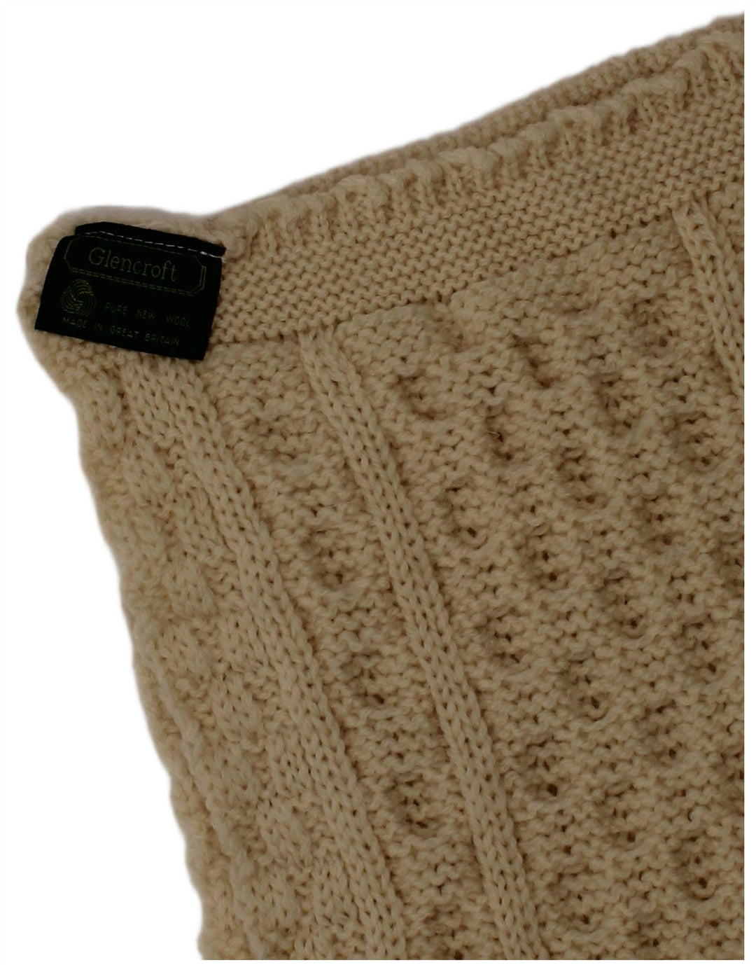 Glencroft Bufanda rectangular de punto para mujer Talla única Blanco roto Lana nueva Invierno